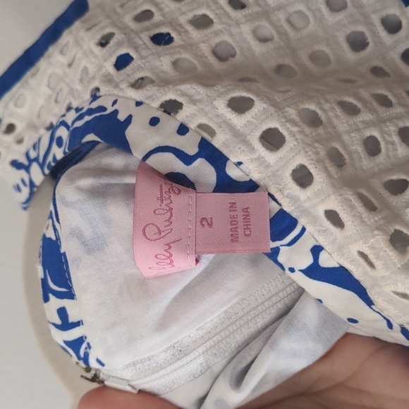 Lilly Pulitzer Marianne Seahorse Shift Dress 2 Blue White - Picture 7 of 10